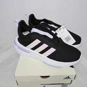 adidas Racer TR23 Kid's Black/White Metallic Stripes, Size 4, NIB